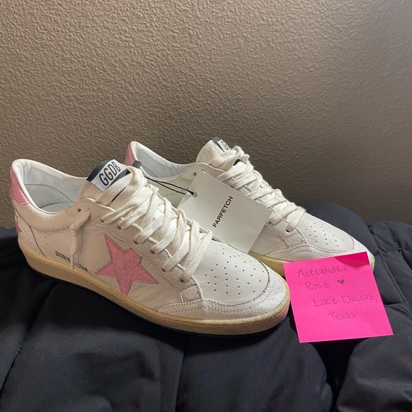 Golden Goose pink and white Ball Stars size 40 BNIB - Picture 2 of 8